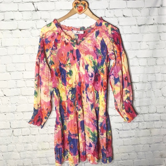 Rossi Roma Floral Crinkle Dress made in Italy - Picture 7 of 12